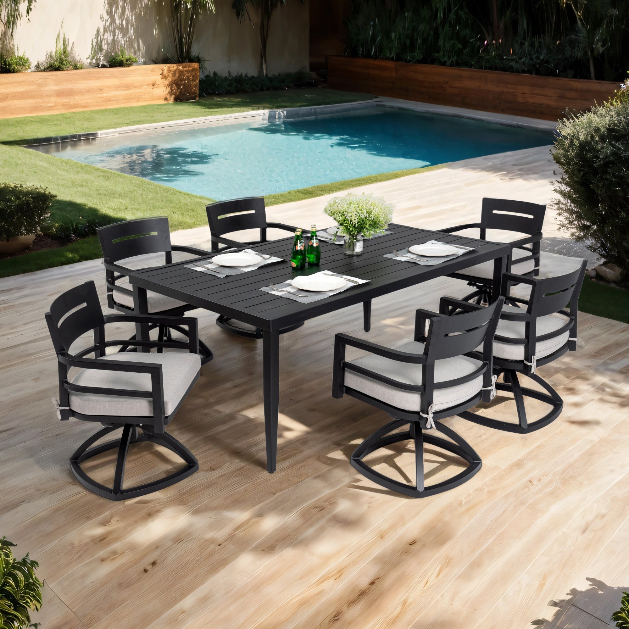 7-Piece Outdoor Patio Aluminum Furniture Dining Set