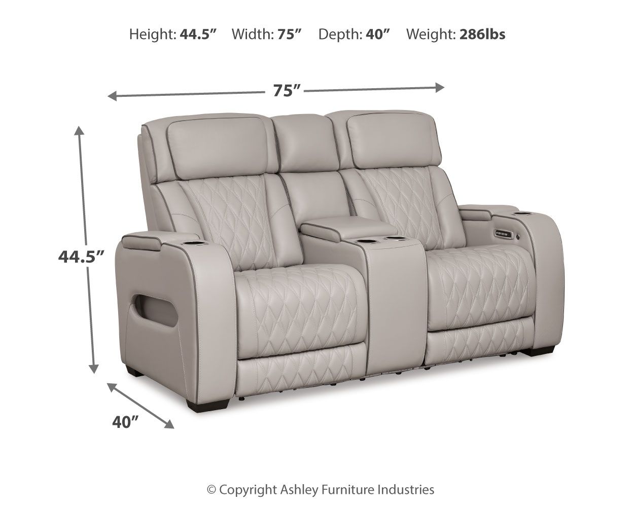 Boyington Power Reclining Loveseat with Console and Adjustable Headrest