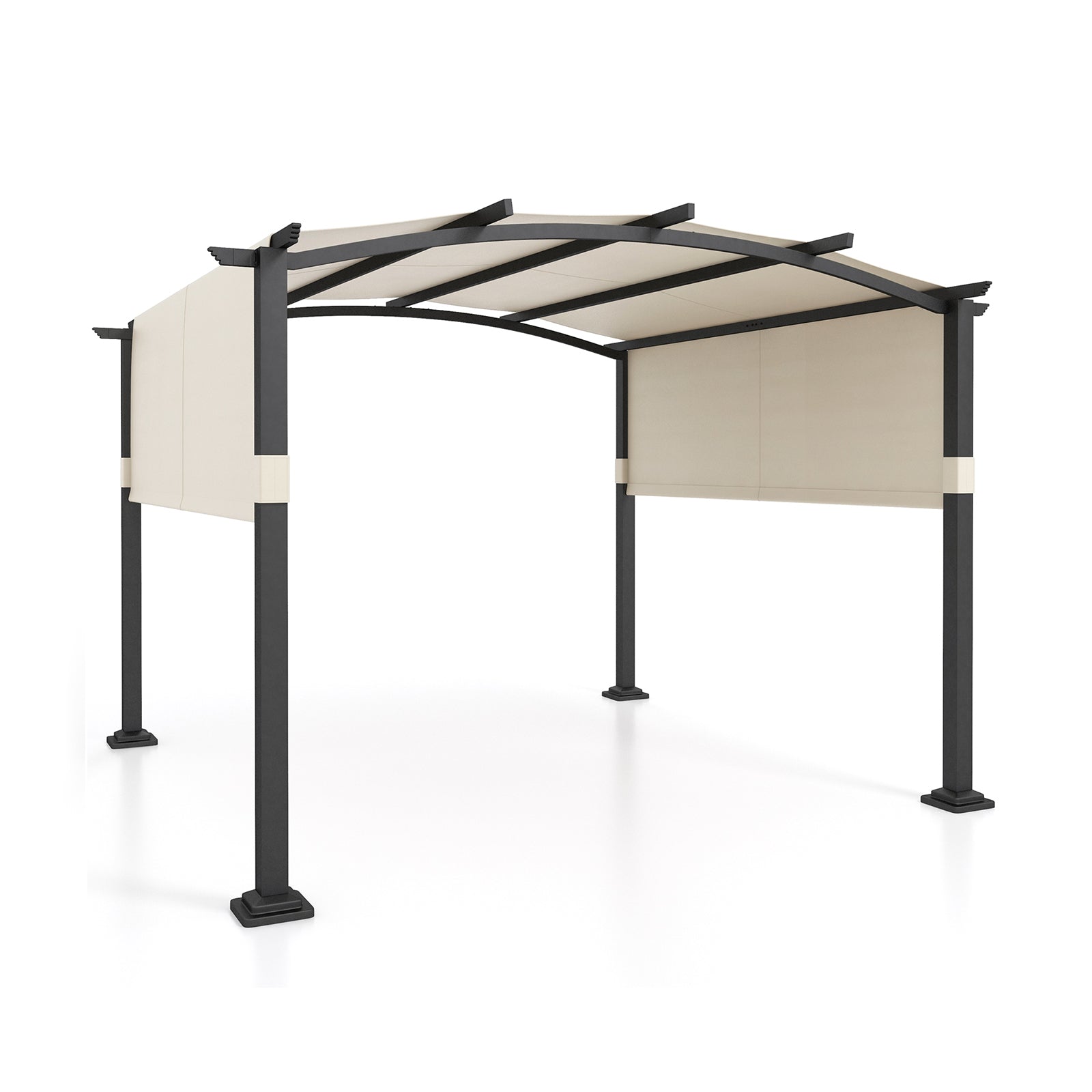 10 × 10 ft Outdoor Pergola with Retractable Sunshade Canopy