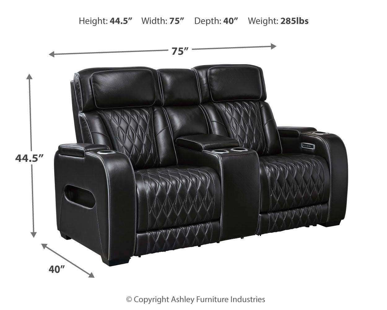 Boyington Power Reclining Loveseat with Console and Adjustable Headrest