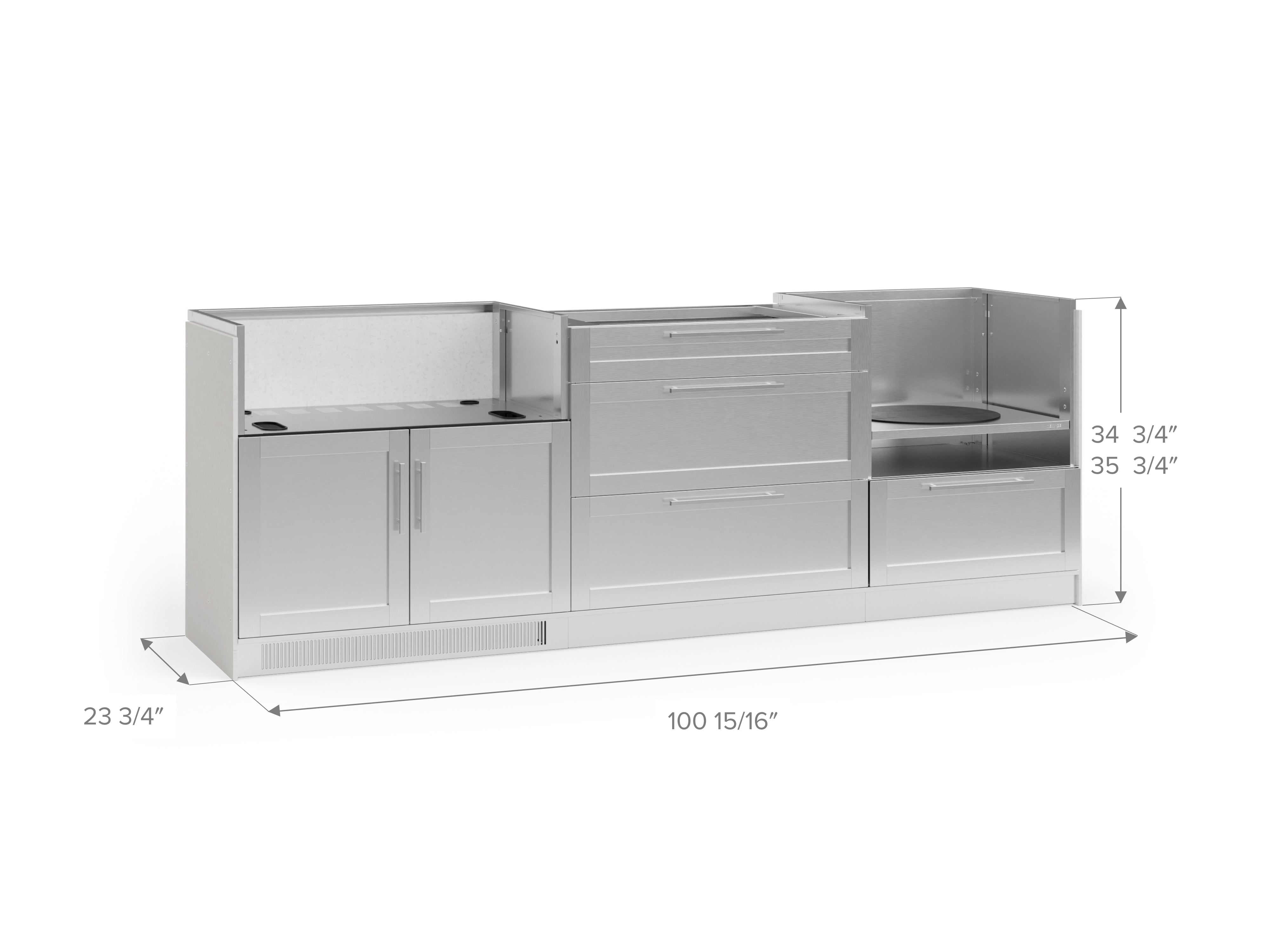 Signature Series 4PC Custom Outdoor Kitchen · 304 Stainless Steel · Shaker Door
