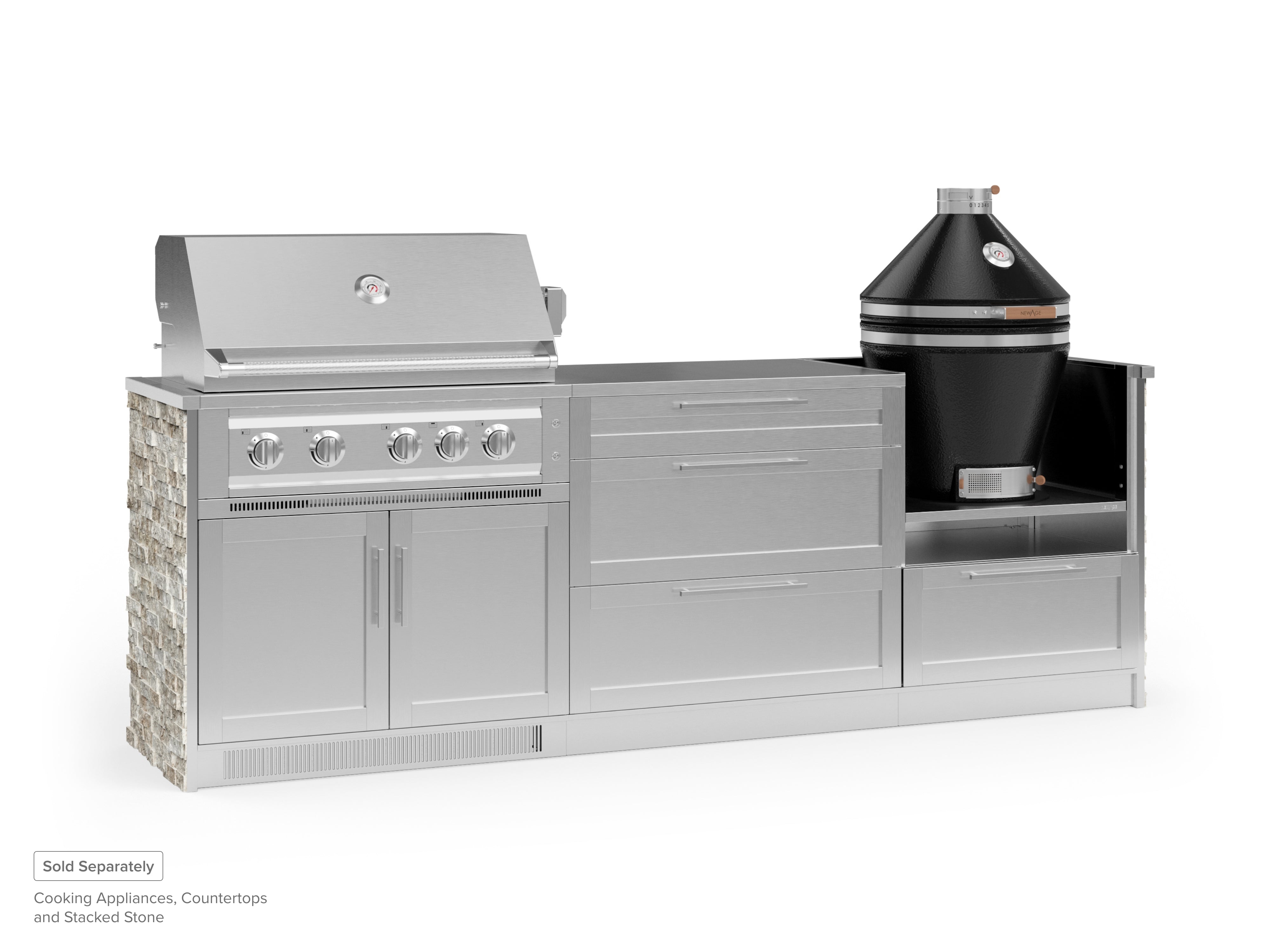 Signature Series 4PC Custom Outdoor Kitchen · 304 Stainless Steel · Shaker Door