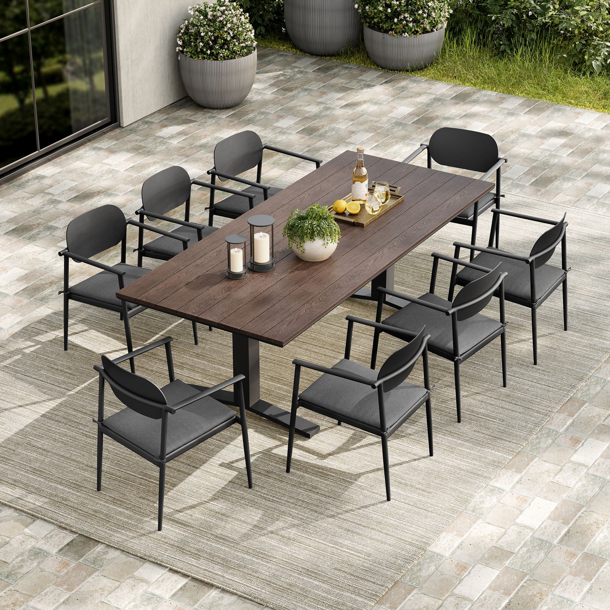 Aeris 9-Piece Aluminum Outdoor Dining Set by Modway