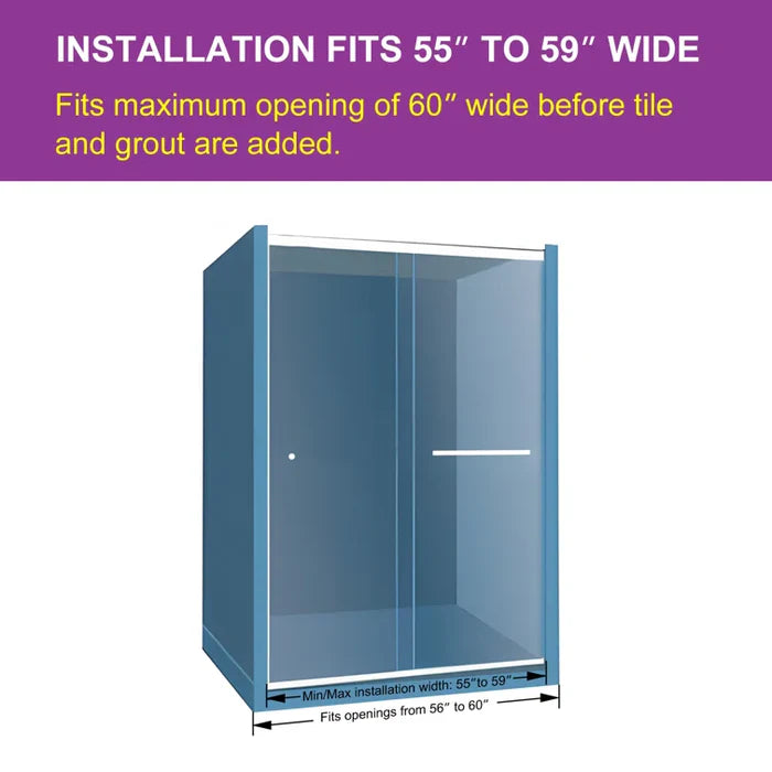 BE5972-MB Frameless Sliding Shower Door