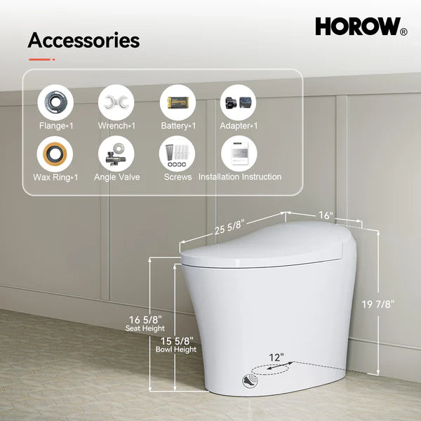 HOROW T10 Tankless Smart Toilet with Dual Flush and Cold Wash