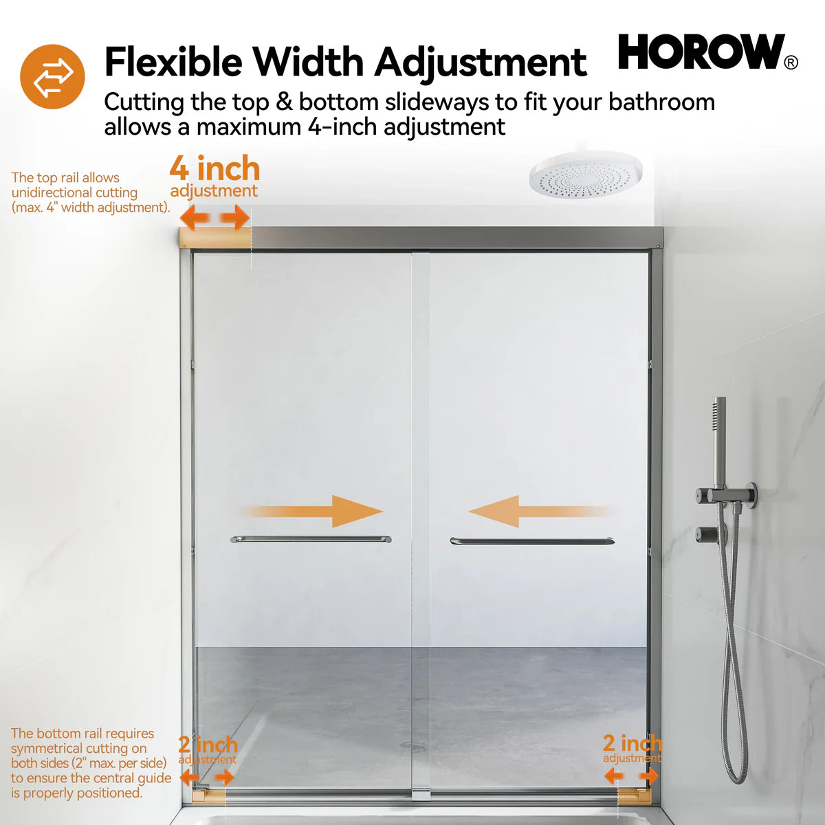 BE6072-BN Double Sliding Shower Door