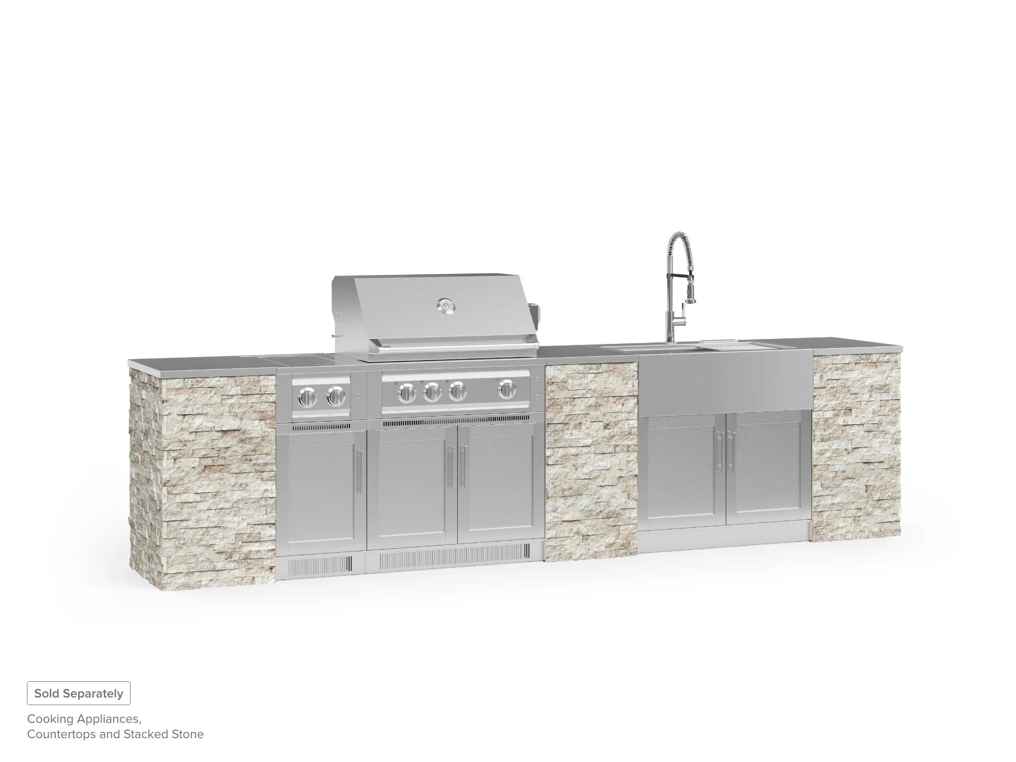 Signature Series 8PC Custom Outdoor Kitchen · 304 Stainless Steel · Shaker Door