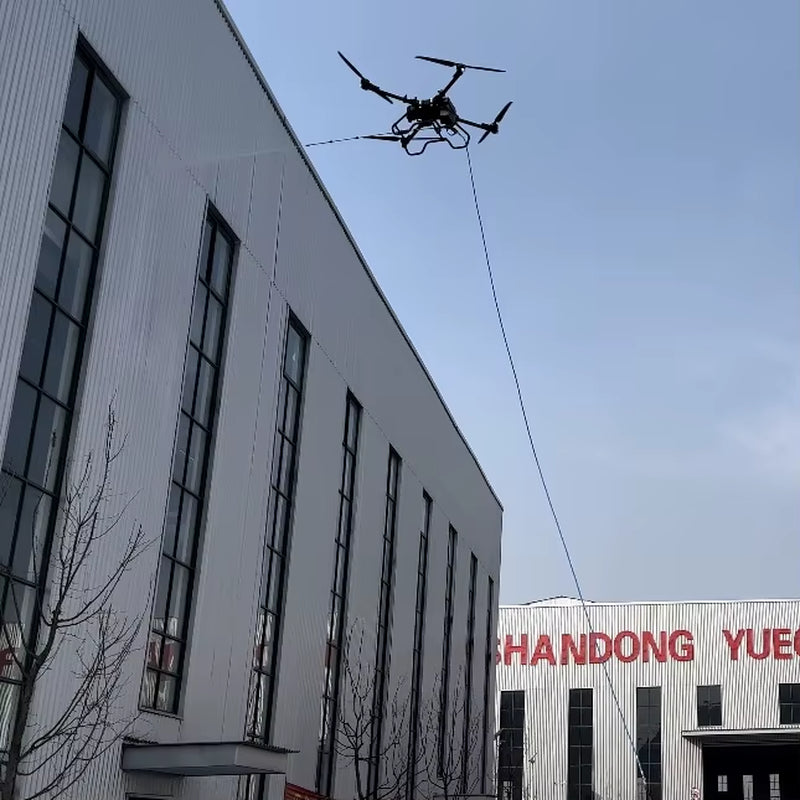 Outdoor Window Cleaning Drone with Water Hose Chemicals