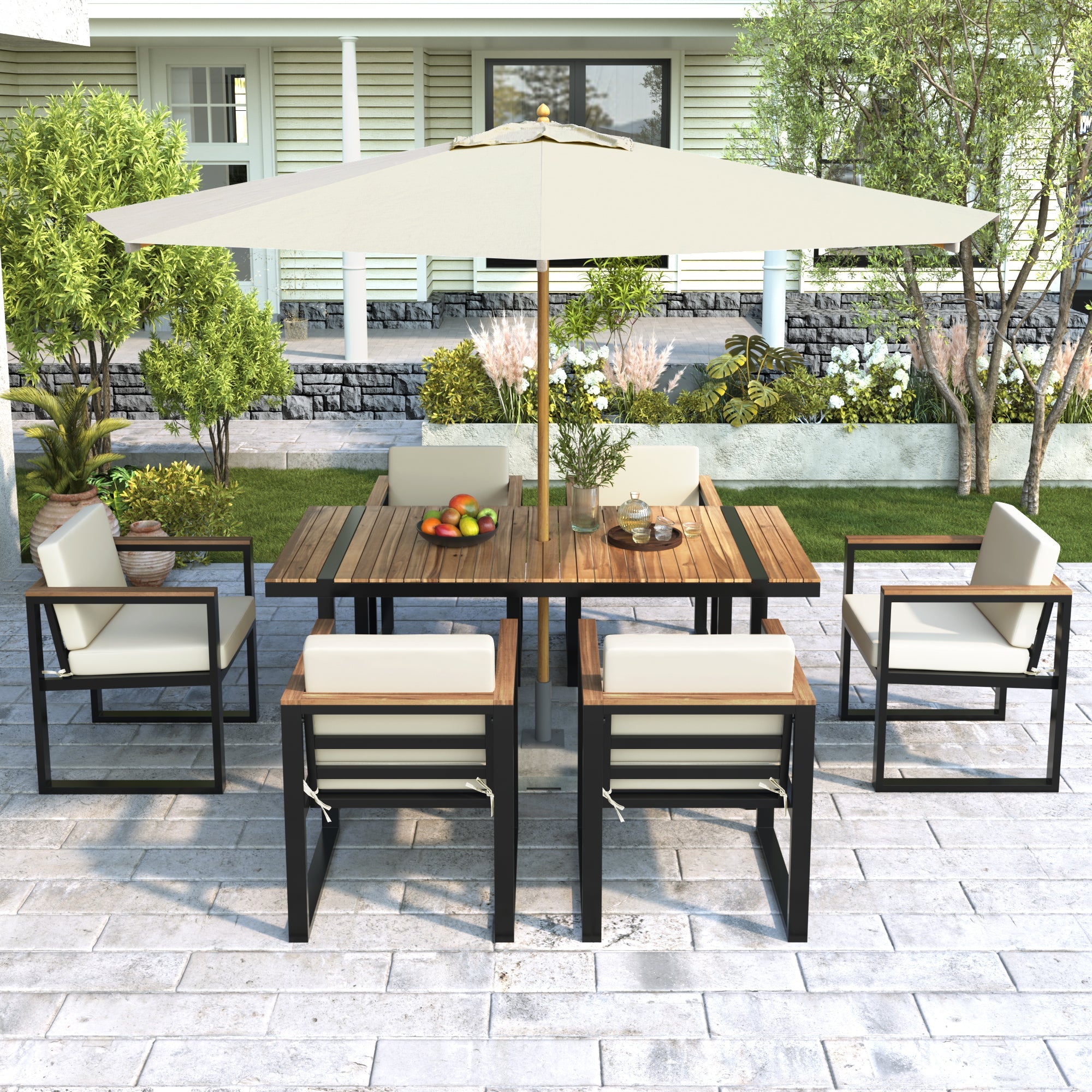 7-Piece Outdoor Dining Table and Chair Set