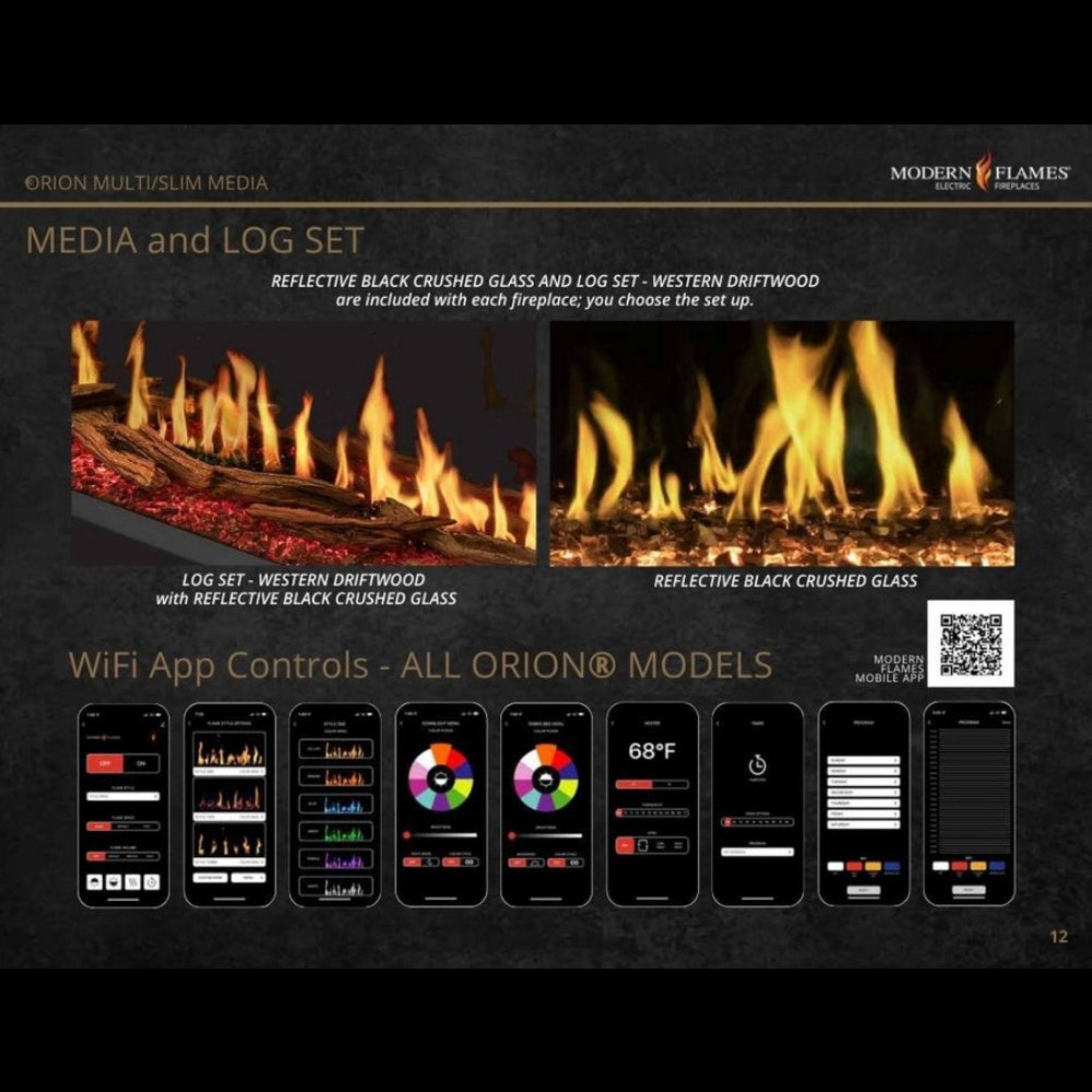 Modern Flames Orion Slim 60-Inch Heliovision Single-Sided Electric Fireplace