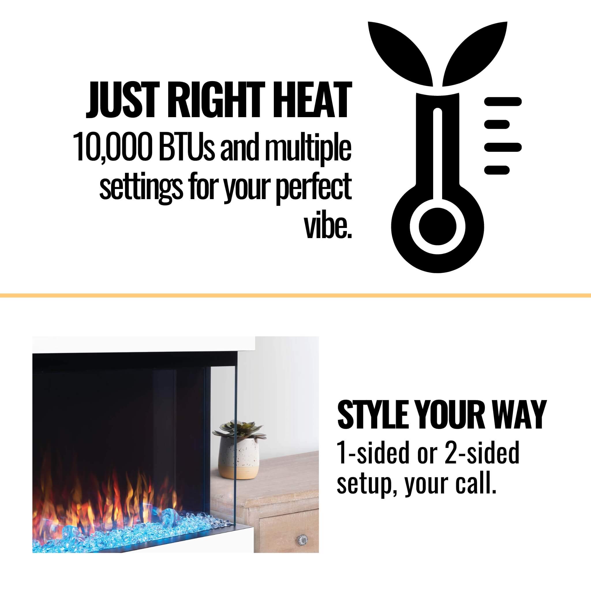 Trivista 3-Sided Built-In Electric Fireplace