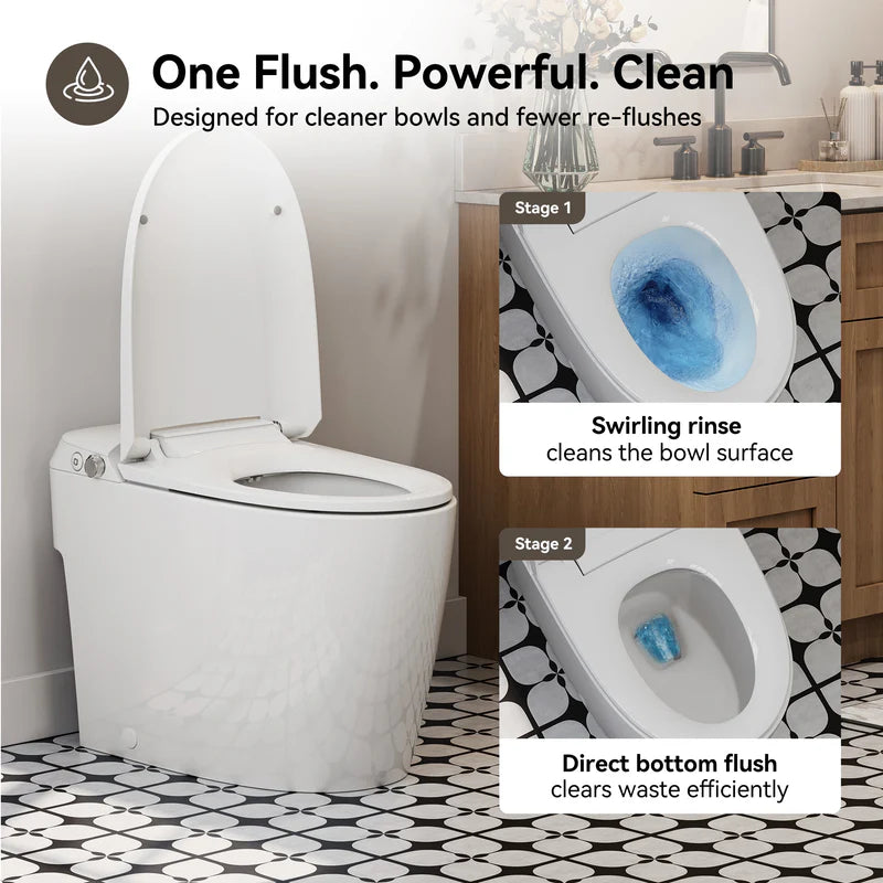 HOROW T30-NE 10-Inch Rough-In Non-Electric Bidet Toilet