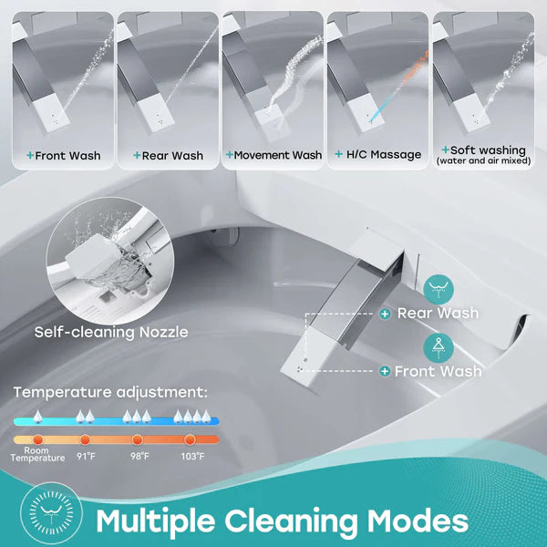 Bidet Combo Toilet with Mood Light for 12 Inch Rough In Model T38