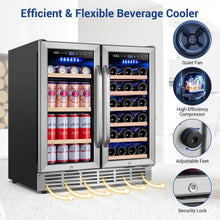 Wine and Beverage Refrigerator 30 Inch, Upgrade Dual Zone Wine Cooler, 30'' Wine Beverage Fridge Built in or Freestanding under Counter Large Capacity Glass Door Advanced Cooling System