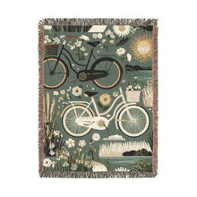 Garden Path Bicycle Woven Blanket