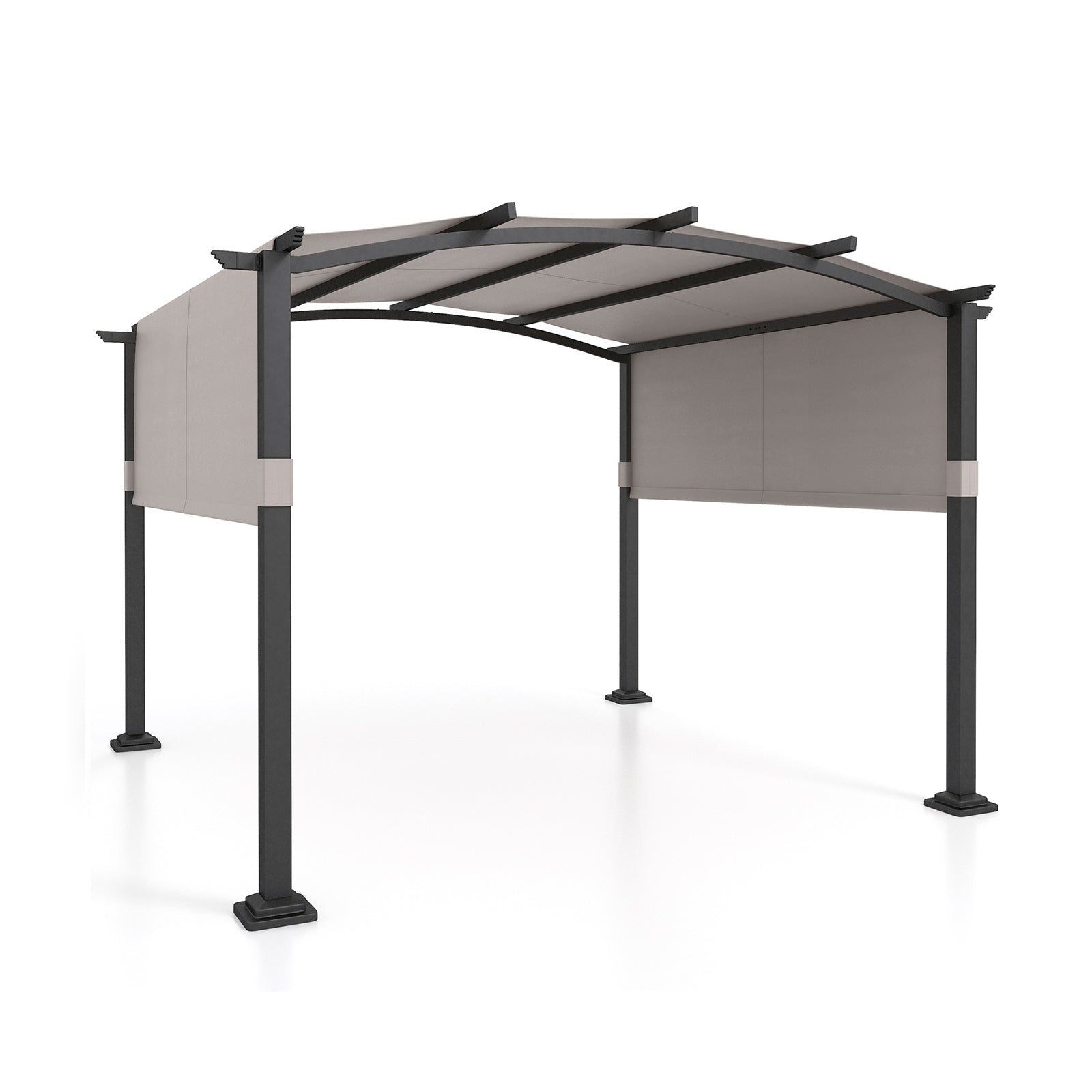 10 × 10 ft Outdoor Pergola with Retractable Sunshade Canopy