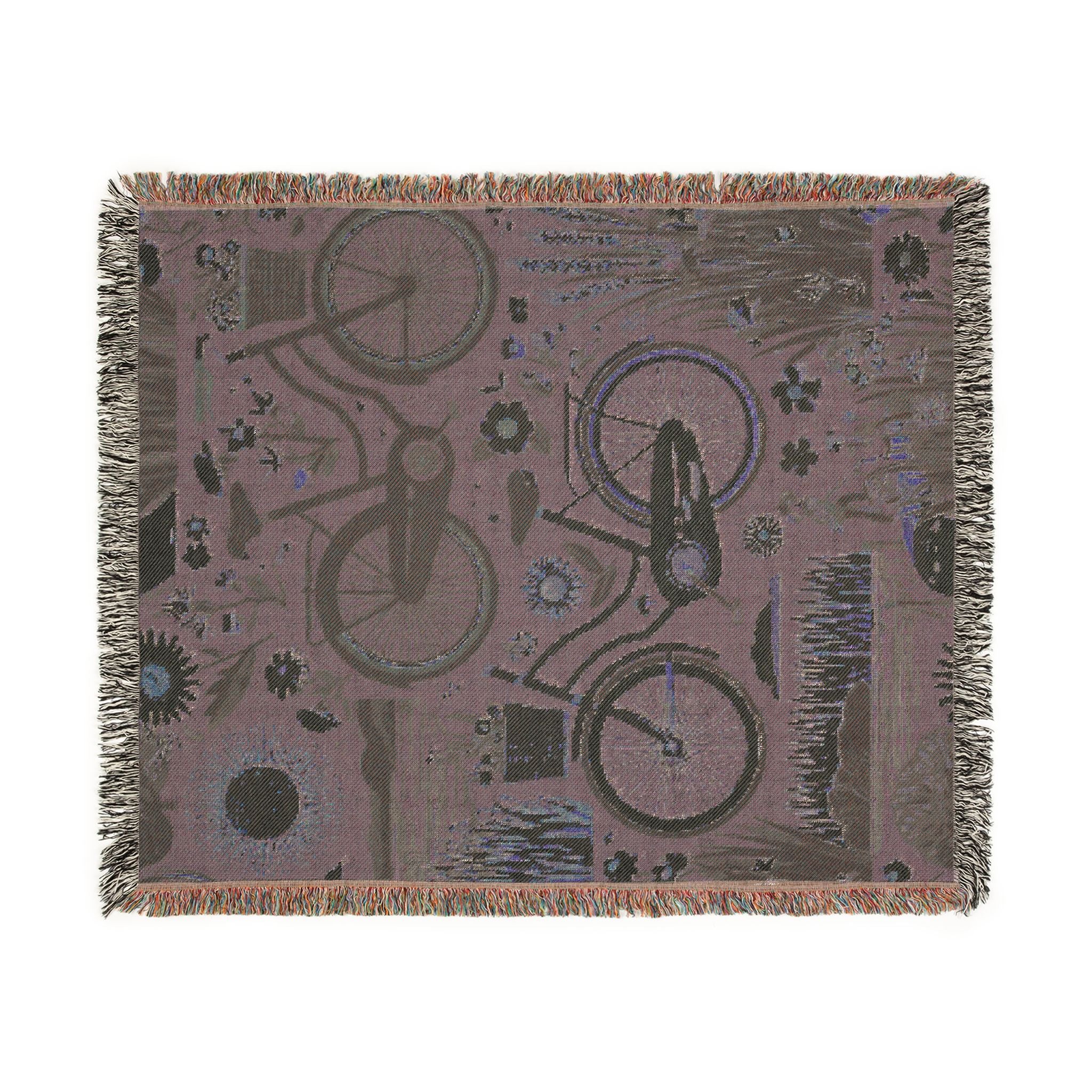 Garden Path Bicycle Woven Blanket