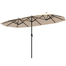 13 FT Double-Sided Patio Umbrella with Crank Handle - Beige