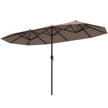 13 FT Double-Sided Patio Umbrella with Crank Handle - Beige