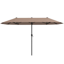 13 FT Double-Sided Patio Umbrella with Crank Handle - Beige