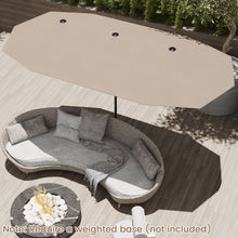 13 FT Double-Sided Patio Umbrella with Crank Handle - Beige