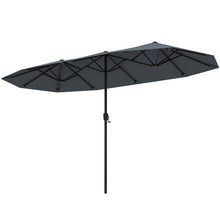 13 FT Double-Sided Patio Umbrella with Crank Handle - Beige