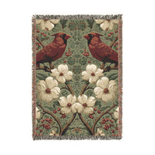 Cardinal Garden Woven Throw Blanket