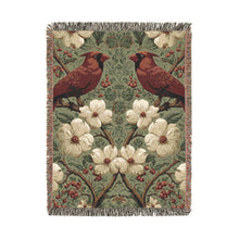 Cardinal Garden Woven Throw Blanket