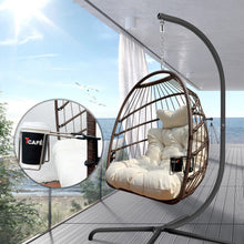 Swing Egg Chair with Stand & UV-Resistant Cushion