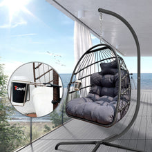 Swing Egg Chair with Stand & UV-Resistant Cushion