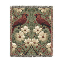 Cardinal Garden Woven Throw Blanket