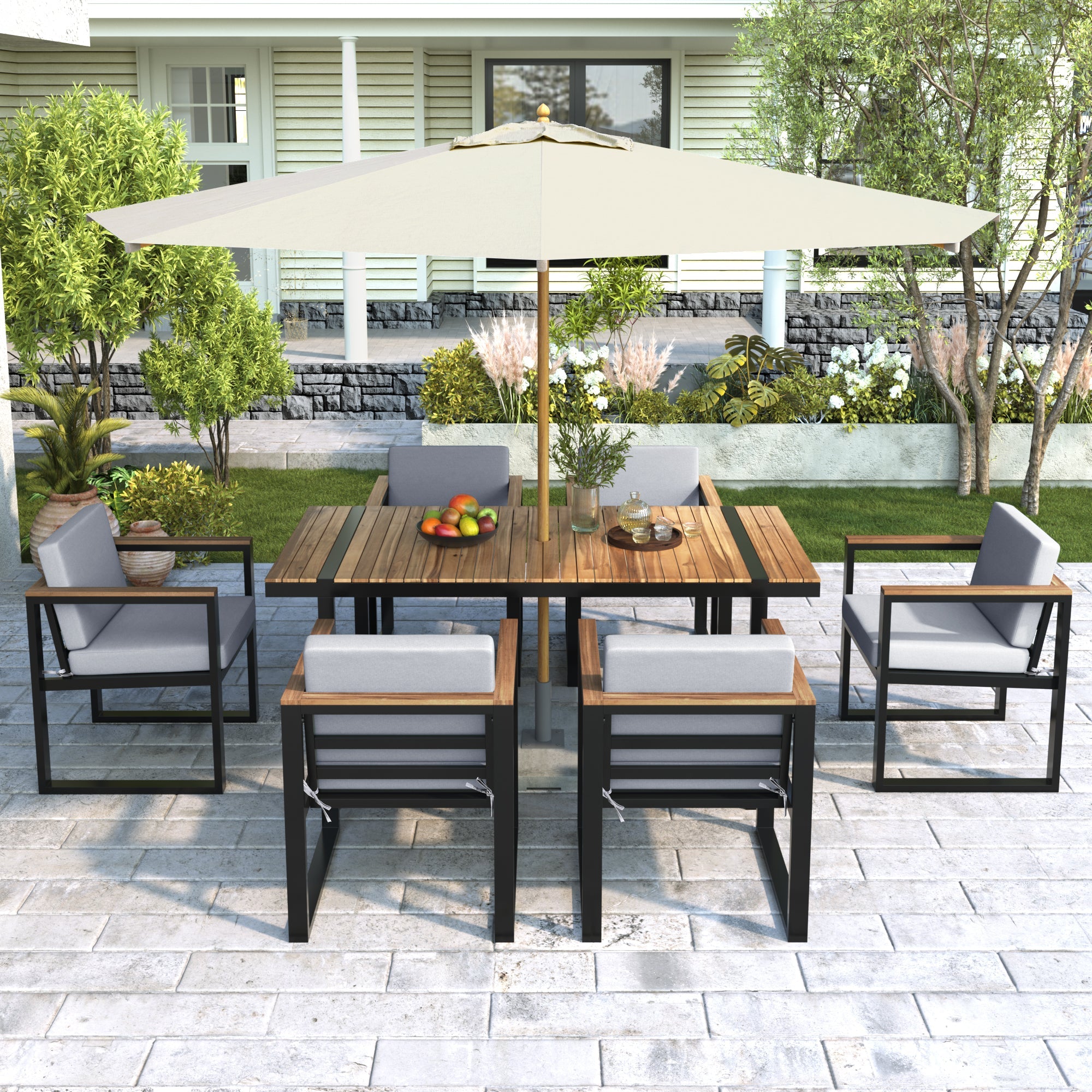 7-Piece Outdoor Dining Table and Chair Set