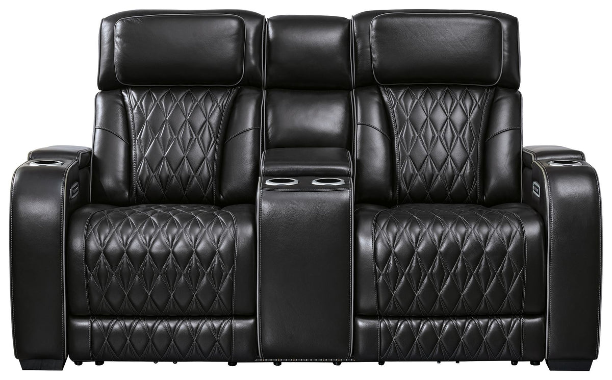 Boyington Power Reclining Loveseat with Console and Adjustable Headrest
