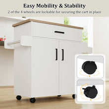 Kitchen Island Cart Rolling Kitchen Storage Island with Drawer