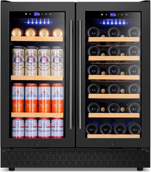 30" Dual Zone Wine and Beverage Refrigerator Quiet Black