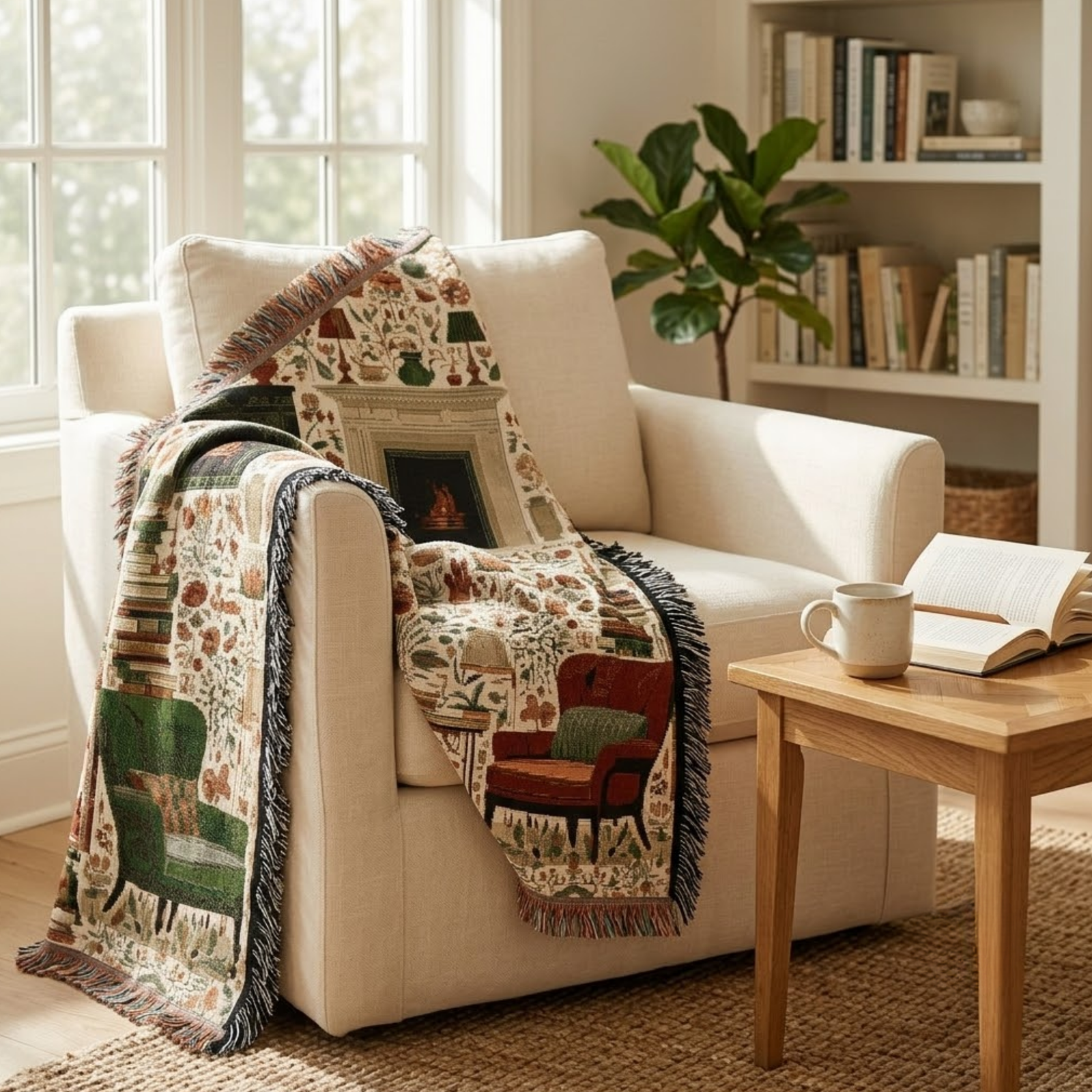 Reading Nook Woven Throw Blanket