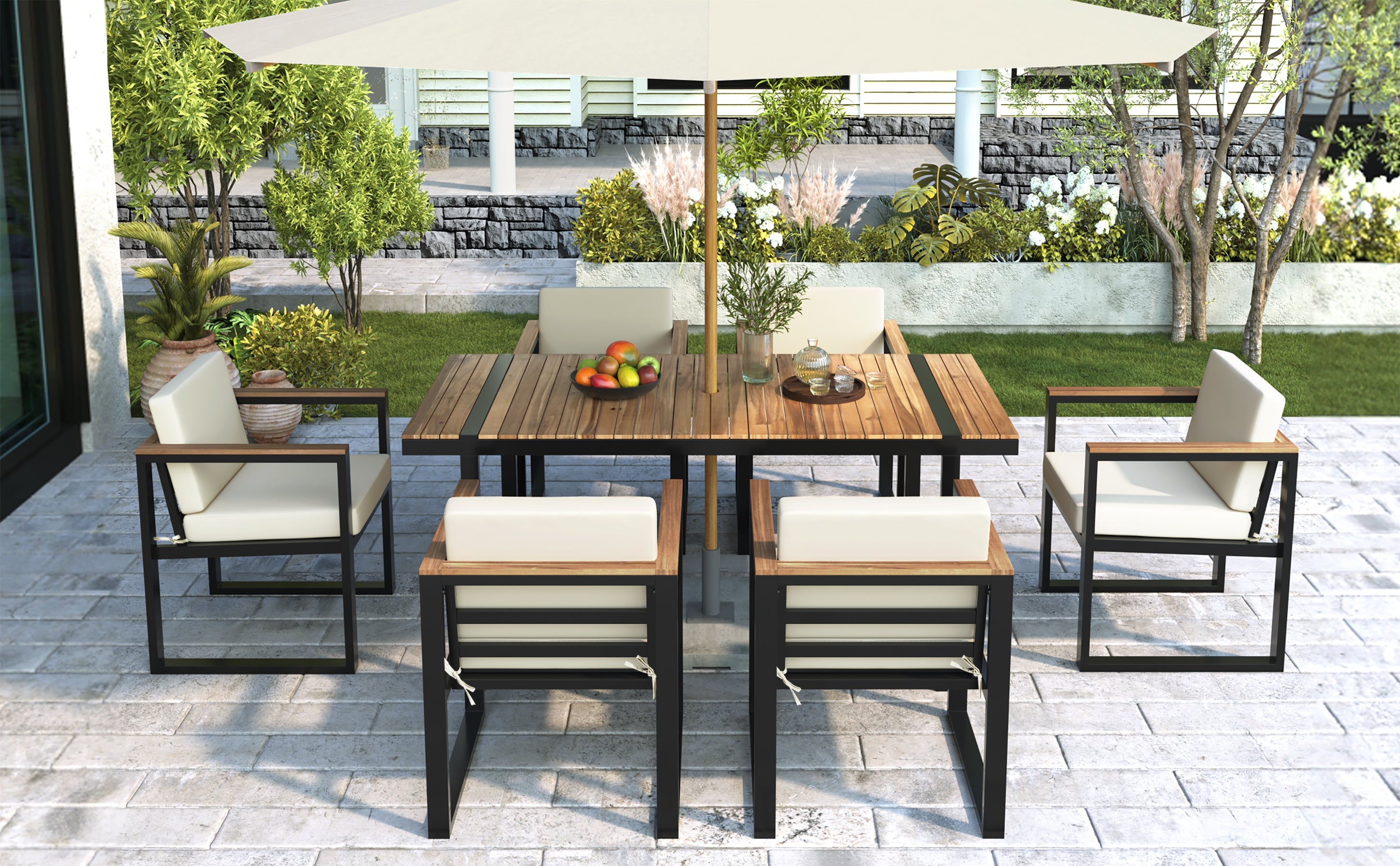 7-Piece Outdoor Dining Table and Chair Set