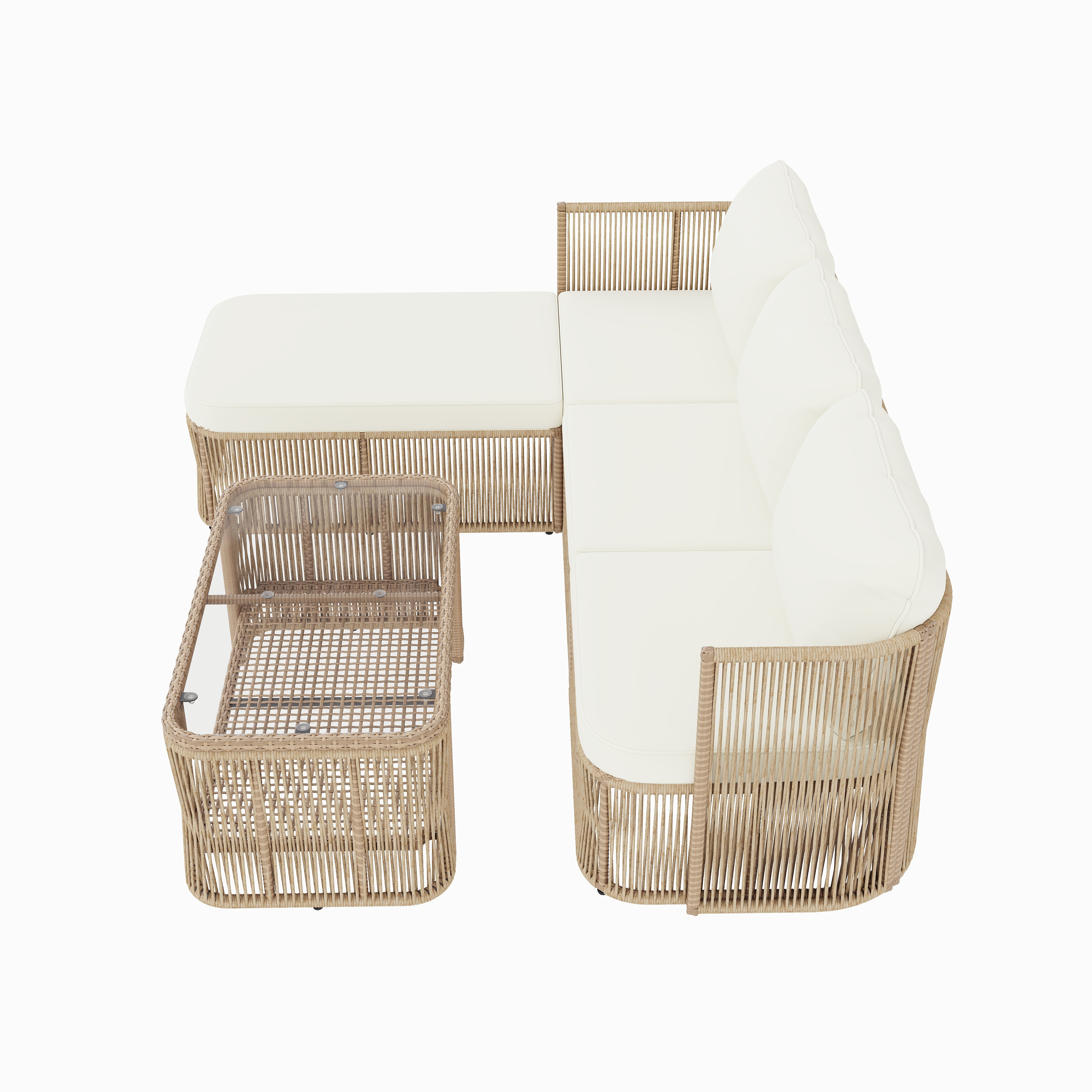 Outdoor PE Rattan Patio Furniture Set with Coffee Table