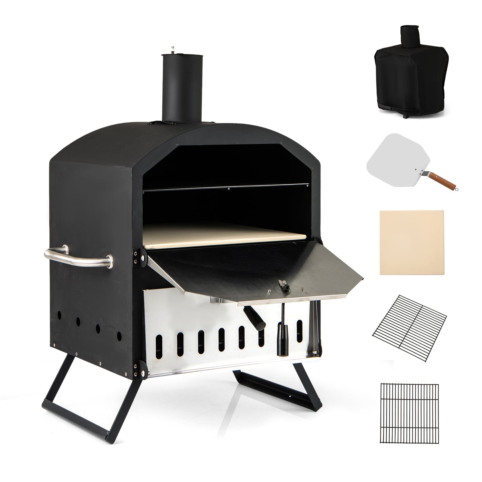 12-Inch Outdoor Pizza Oven with Pizza Stone