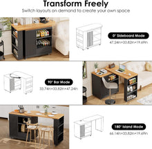 Rolling Kitchen Island with 360 Swivel Kitchen Island with Power Outlet | Rotating Kitchen Islands with Storage Cabinets Wood Kitchen Island Table for Kitchen, Bar, Dining Room