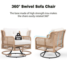 4-Piece Patio Furniture Set with Swivel Chairs