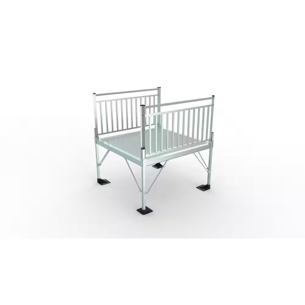 PATHWAY 3G 5 Ft. X 5 Ft. Solid Aluminum Platform with Vertical Picket Handrails