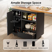 Rolling Kitchen Island with 360 Swivel Kitchen Island with Power Outlet | Rotating Kitchen Islands with Storage Cabinets Wood Kitchen Island Table for Kitchen, Bar, Dining Room
