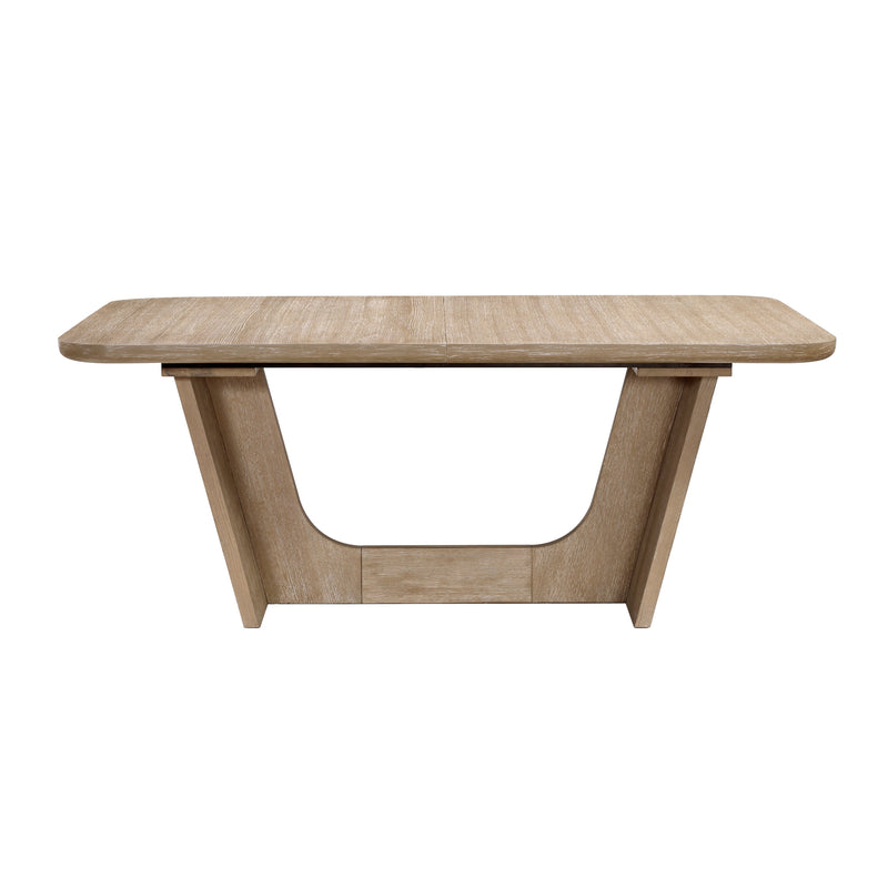 7-Piece Natural Wood Dining Set with Extendable Table