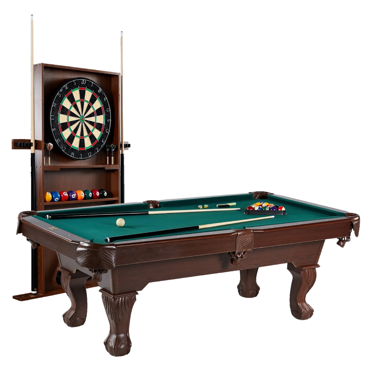 Barrington 7.5-Ft Pool Table Set with Cue Rack & Dartboard
