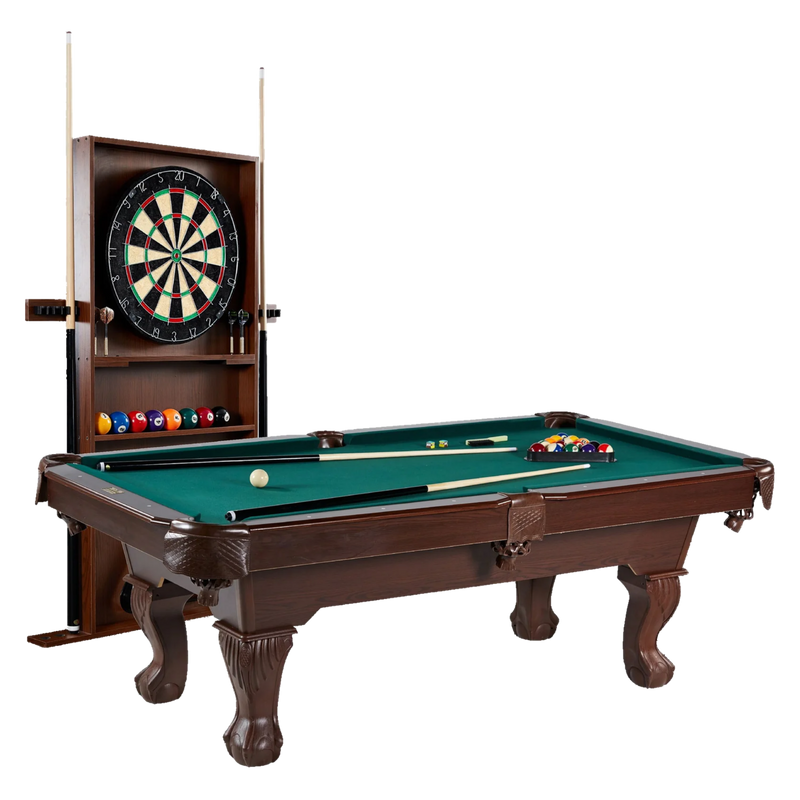 Barrington 7.5-Ft Pool Table Set with Cue Rack & Dartboard