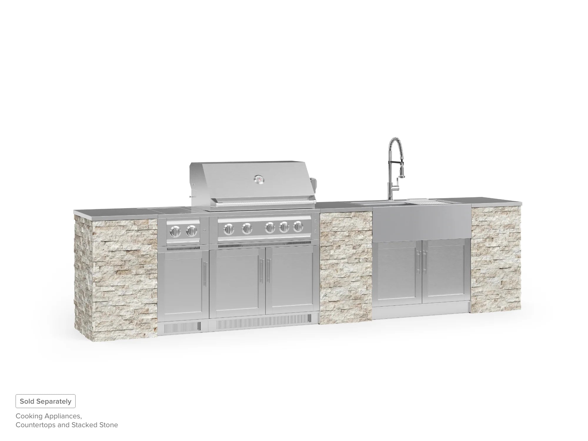 Signature Series 8PC Custom Outdoor Kitchen · 304 Stainless Steel · Shaker Door