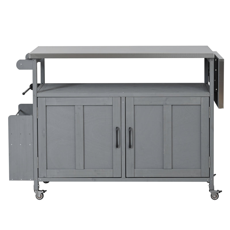 Foldable Outdoor Kitchen Island Patio Mobile Kitchen Cart