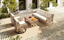 4-Piece Patio Furniture Set with Swivel Chairs