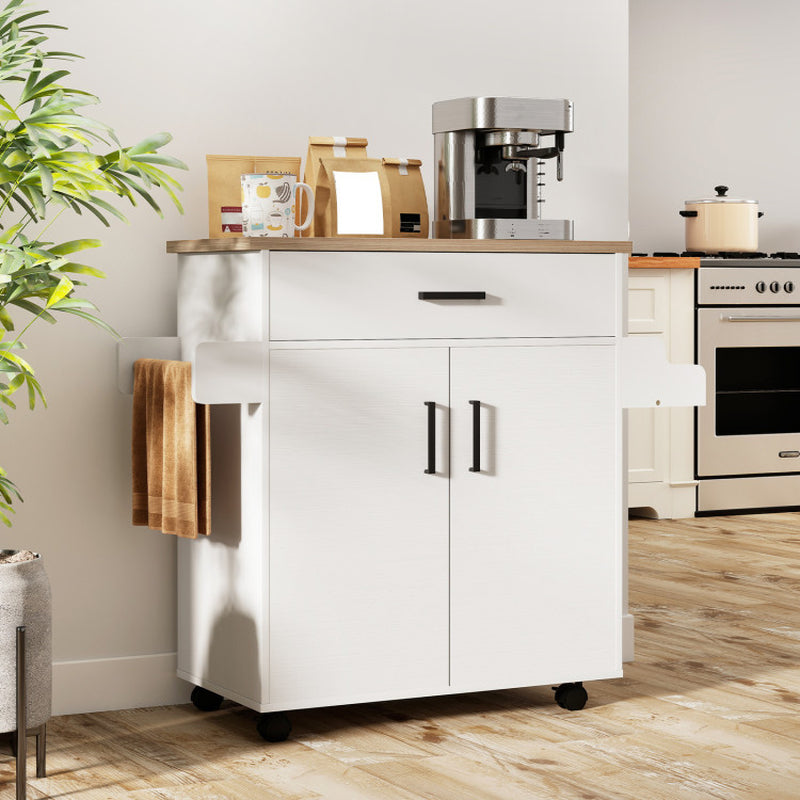 Kitchen Island Cart Rolling Kitchen Storage Island with Drawer